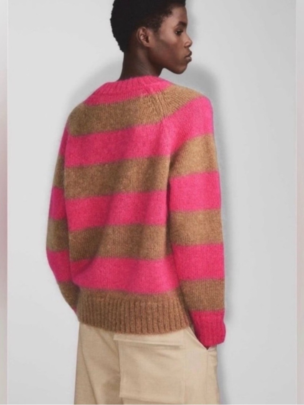 COS Pink and Brown Striped Turtleneck Sweater - Picture 5 of 5